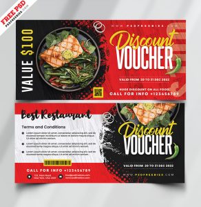 Download Template voucher - Modelo PSD de voucher de desconto para refeição alimentar (PSD)